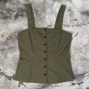 Banana Republic olive green button down tank top 🫒